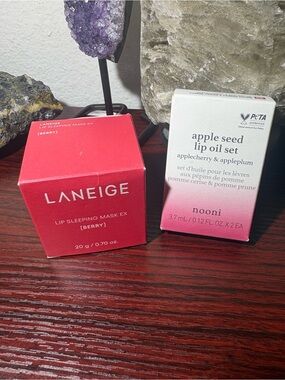 LANEIGE Lip Sleeping Mask EX Berry 20g + nooni Apple Seed Lip Oil x2 Set